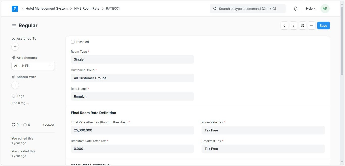 تحديد انواع الغرف والاسعار