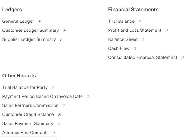 التقارير المالية